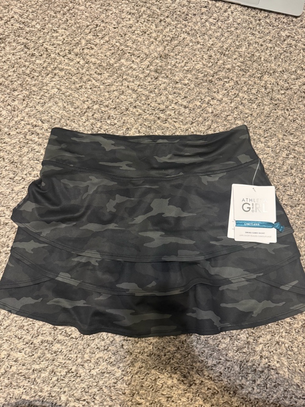 Athleta‎ Girl Camo Lux Swing Skort, Black / Grey Size XXL/16